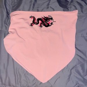 Pink dragon shirt, open back